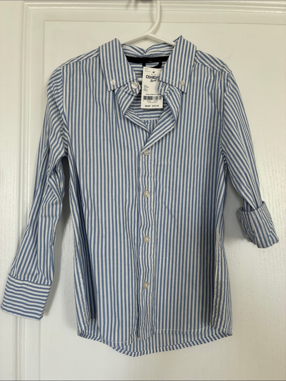 OshKosh B'gosh Blue & White Striped Button-Down Shirt